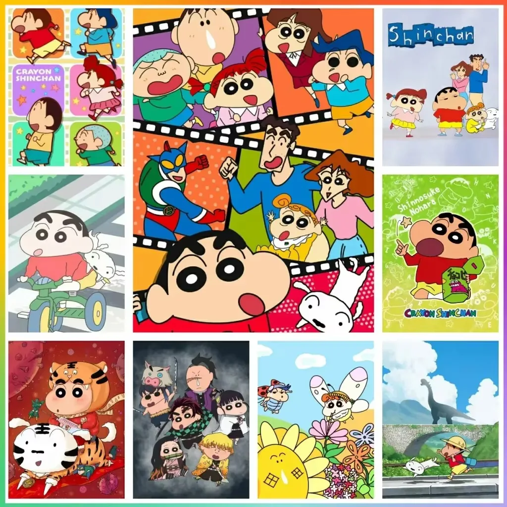 Photo Mosaic Print - Diamond Painting Anime Cute Crayons Shin