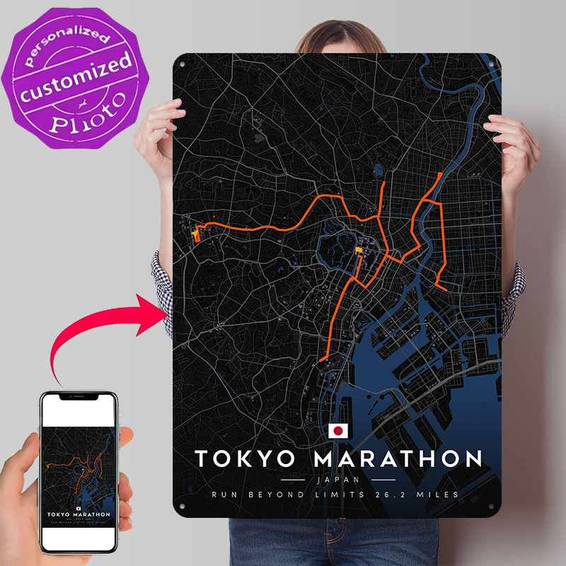 Tokyo Marathon Route Map 3D Te - Custom Map Poster 评论和价格