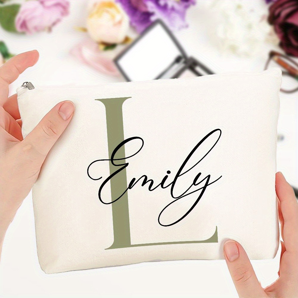 Custom Makeup Bag with Initial - Personalized Name Box 评论和价格