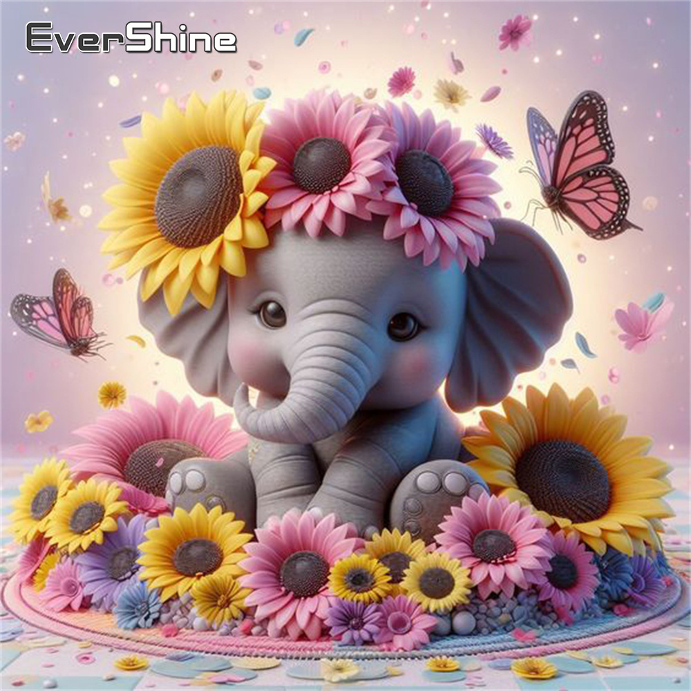 Evershine Elephant Diamond Pai - Photo Mosaic Print 评论和价格