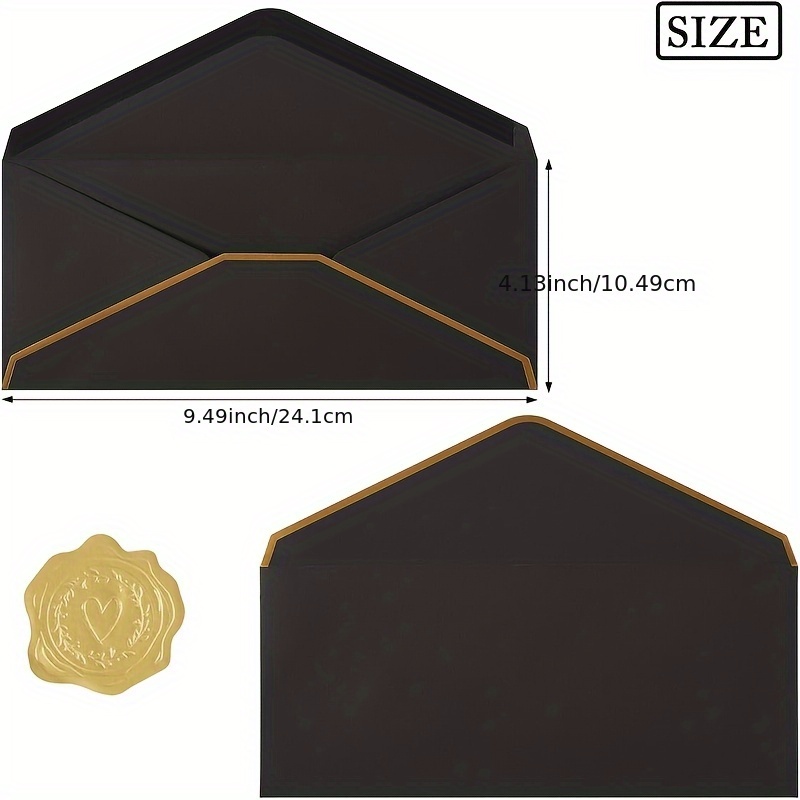 10 PCS  High-end Black Envelop - Wax Seal Letter Kit 评论和价格
