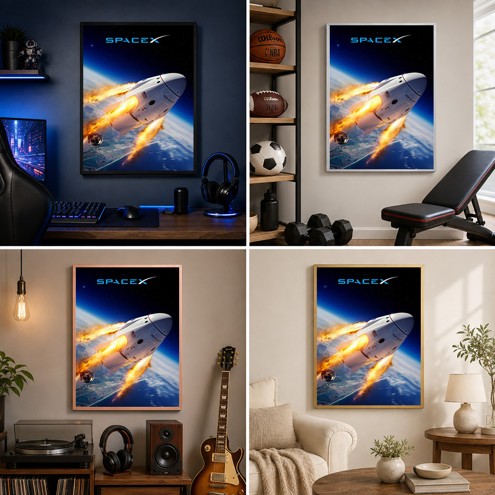 Spacex Dragon Capsule Reentry  - Custom Map Poster 评论和价格